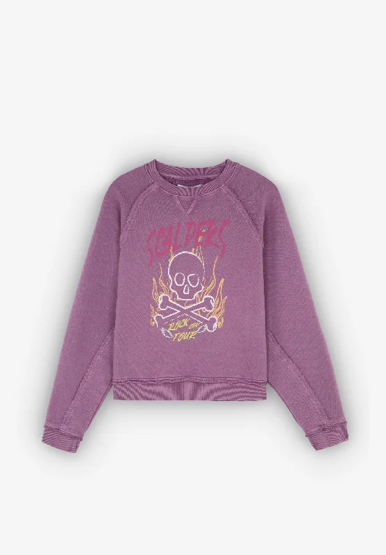 Printed SweatshirtsFLAME SKULL SWEATER