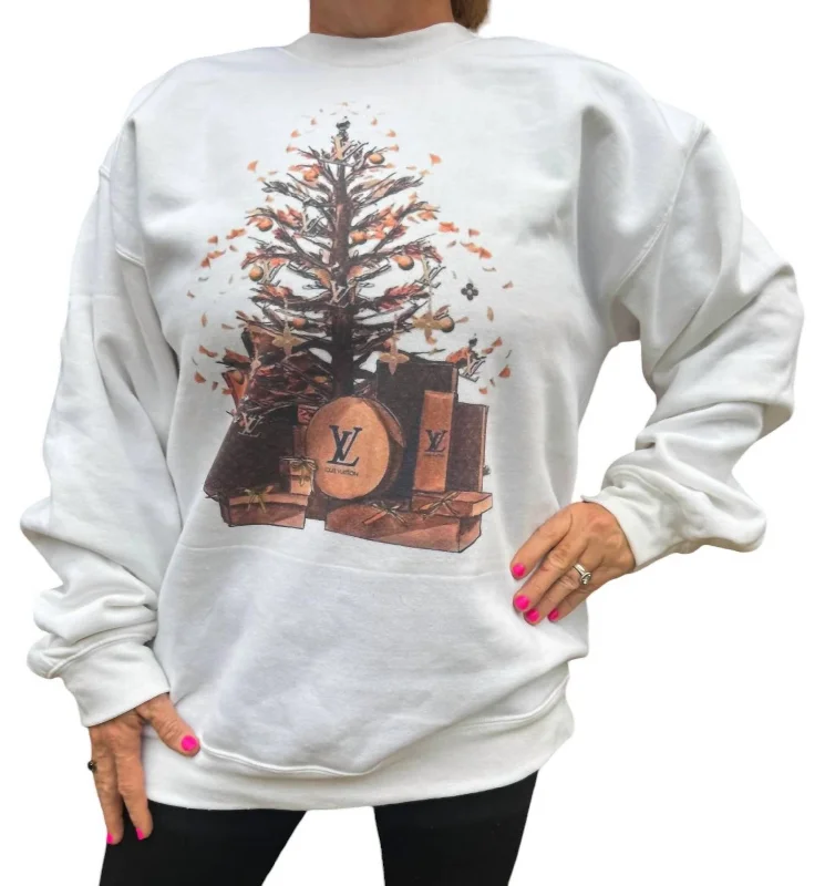 Cultural SweatshirtsLuxury Christmas Tree Sweatshirt In Grey