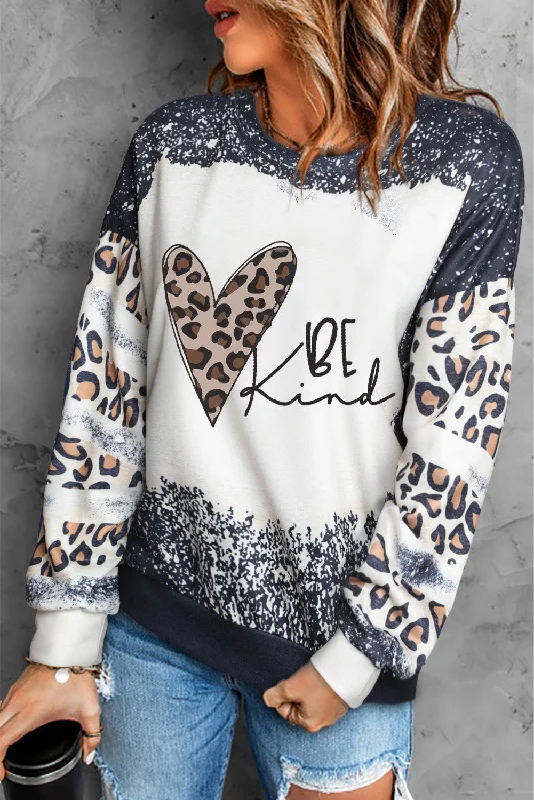 Lounge HoodiesMixed Print Drop Shoulder Sweatshirt