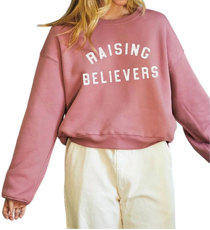 Travel SweatshirtsRaising Ballers Graphic Sweatshirt In Mauve