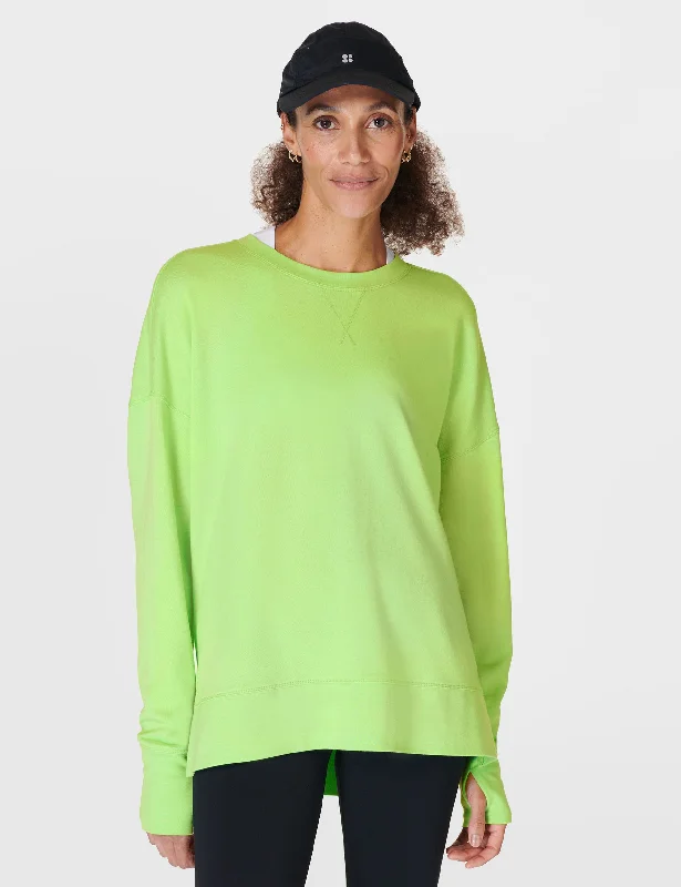 Patchwork SweatshirtsAfter Class Longline Sweatshirt - Zest Green