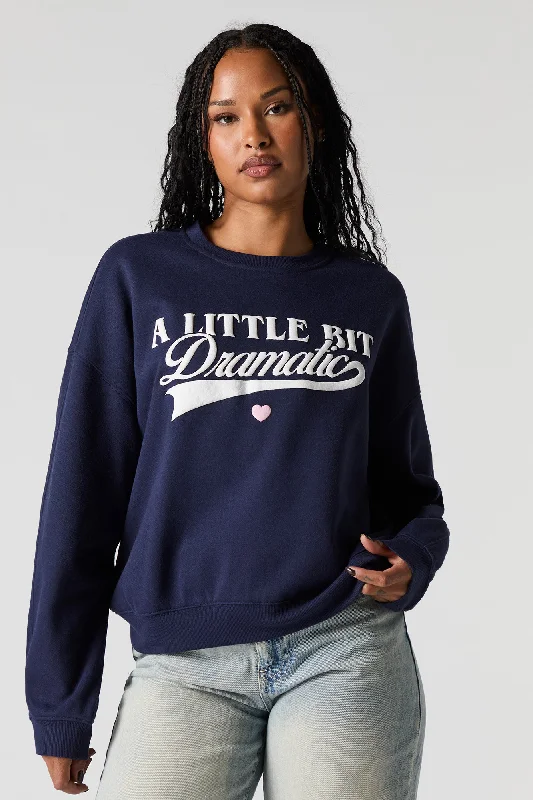 Cropped SweatshirtsLittle Dramatic Puff Print Fleece Sweatshirt