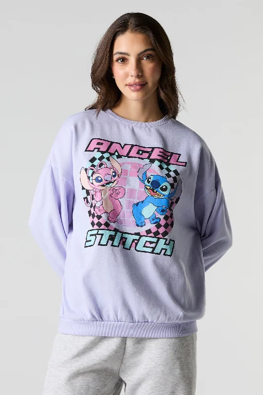 Pocketed HoodiesStitch & Angel Graphic Fleece Sweatshirt