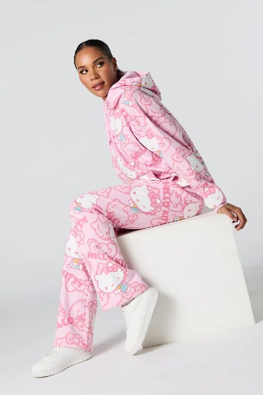 Mesh-Lined HoodiesHello Kitty Print Fleece Sweatpant