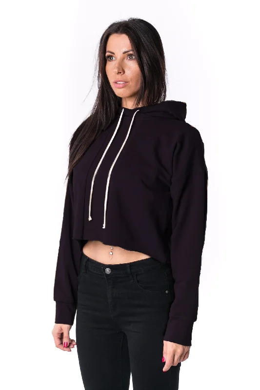 Stretch-Knit SweatshirtsThe Woman Panelled Cropped Hoody 17 // black