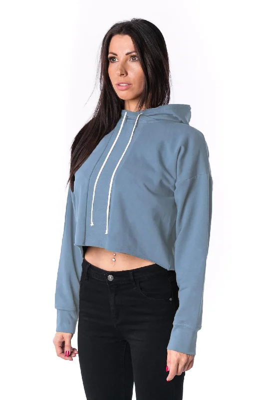 Waterproof HoodiesThe Woman Panelled Cropped Hoody 17 // blue