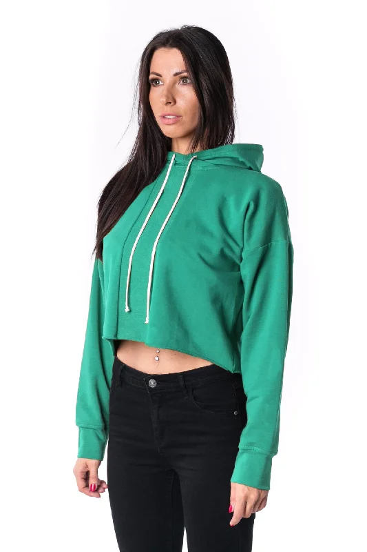 Organic Cotton SweatshirtsThe Woman Panelled Cropped Hoody 17 // mint