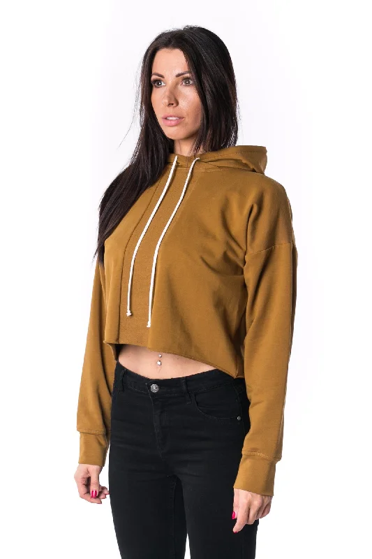 Cropped HoodiesThe Woman Panelled Cropped Hoody 17 // umber