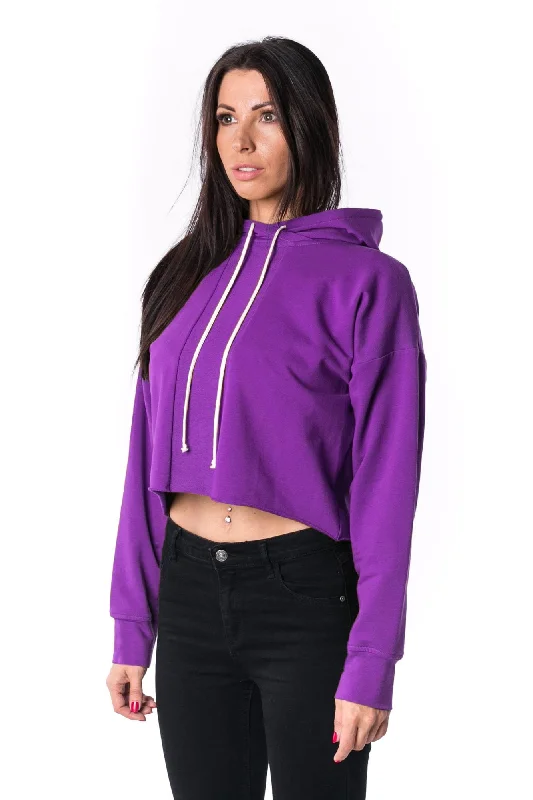 Microfleece HoodiesThe Woman Panelled Cropped Hoody 17 // violet