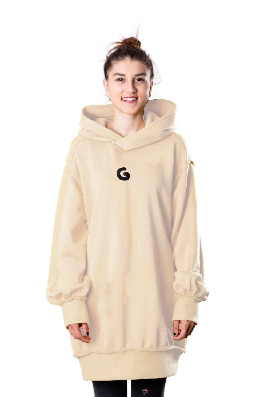 Polyester HoodiesTheG Fresh Oversize Hoody Woman // beige