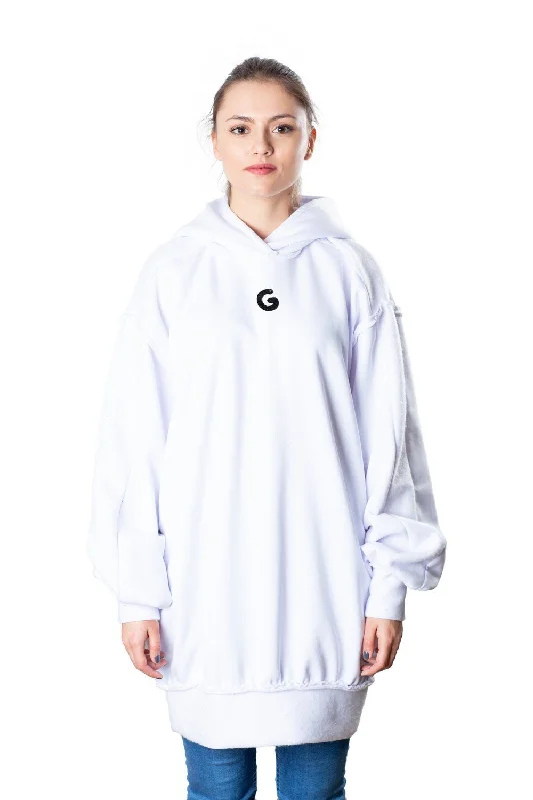 Longline HoodiesTheG Fresh Oversize Hoody Woman // white