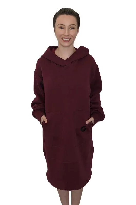 Cropped SweatshirtsTheG Minimalist Longline Hoody // merlot