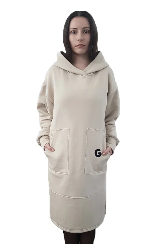 Asymmetrical HoodiesTheG Minimalist Longline Hoody // wheat