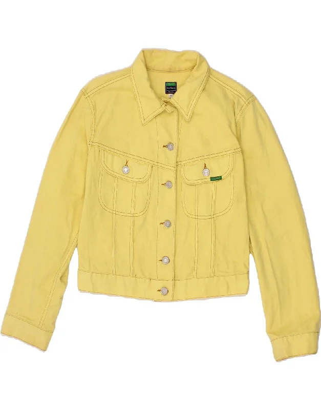 DieselBENETTON Womens Crop Denim Jacket IT 44 Medium Yellow Cotton