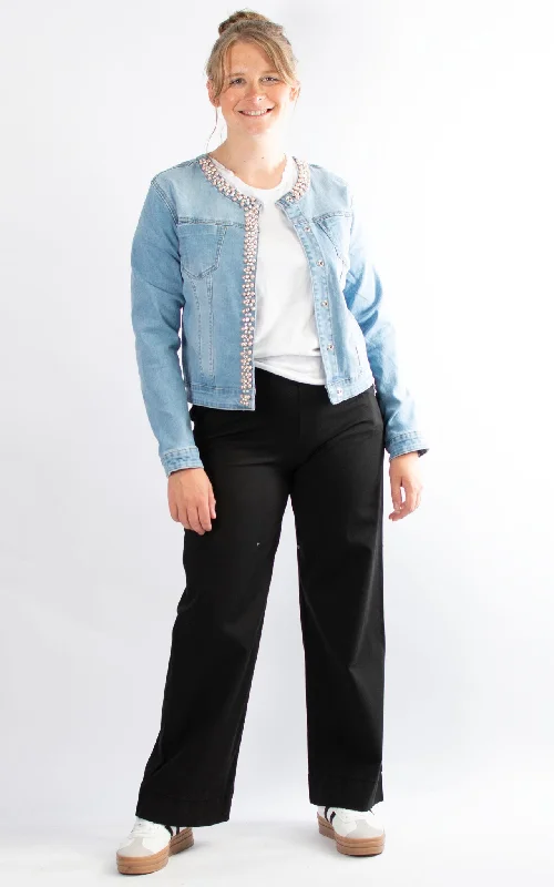 Denim patchesDenim Jacket | Pearls