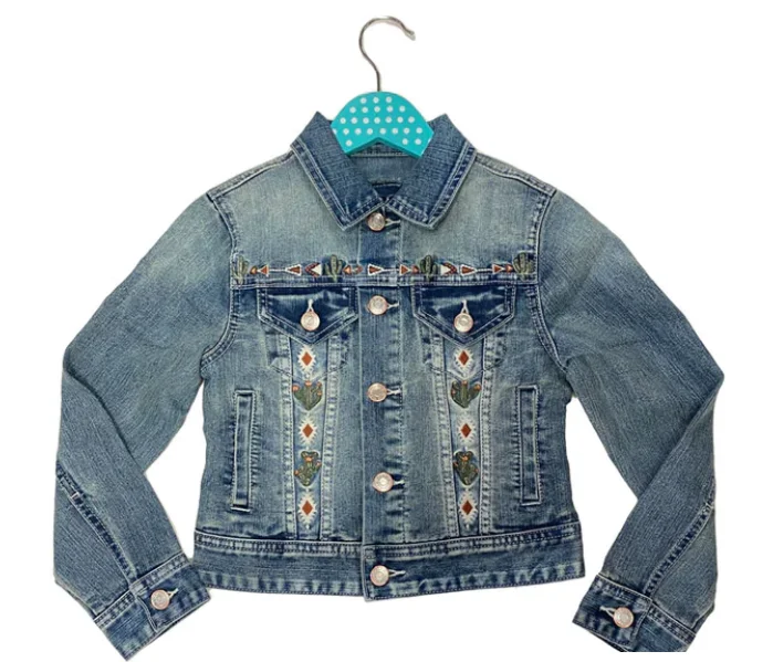 Denim laceGirls Grace Cactus Embroidered Denim Jacket