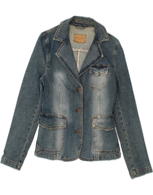 Denim low waistMASSIMO DUTTI Womens Denim Jacket EU 40 Medium Blue Cotton