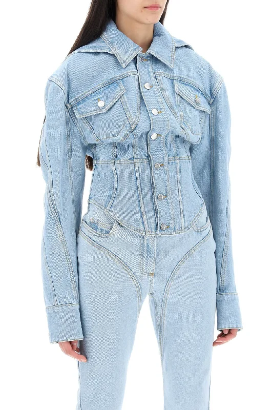 Free PeopleMugler Denim Jacket With Corset Detail