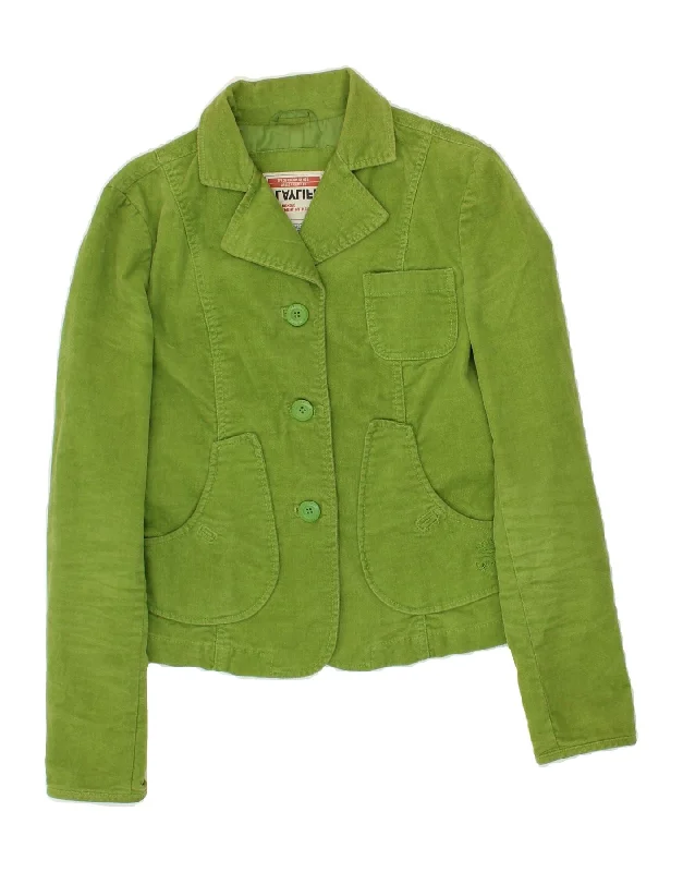 Cowboy shoesPLAYLIFE Womens Crop Denim Jacket UK 10 Small Green Cotton