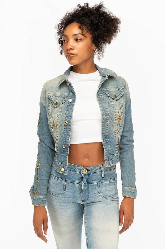 Calvin KleinDENIM JACKET IN MAORIE LIGHT WITH CRYSTALS