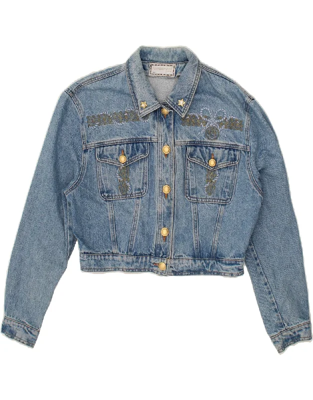 6. Other derivative wordsROCCOBAROCCO Womens Graphic Crop Denim Jacket IT 46 Large Blue Cotton