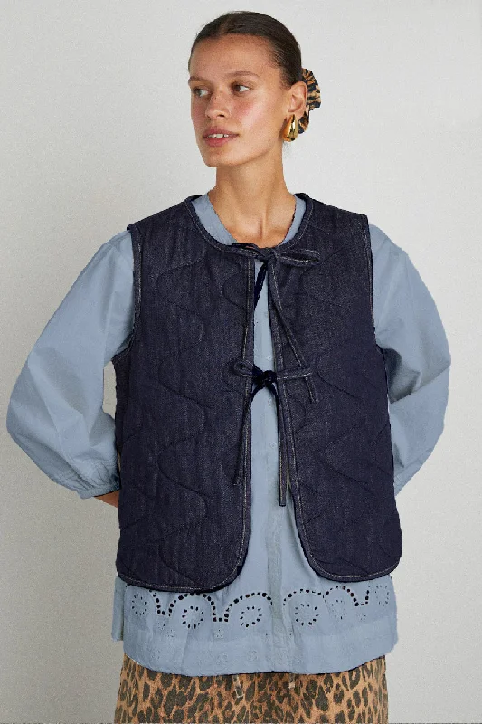 Denim high waisttilly gilet - indigo organic denim