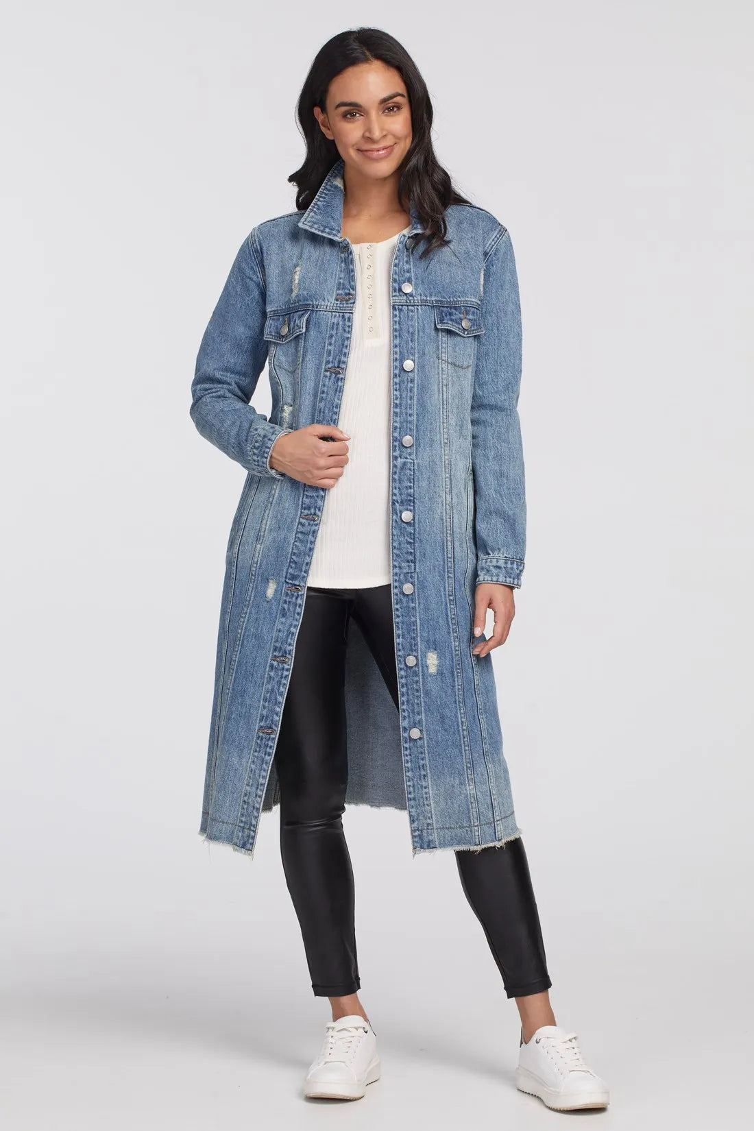 Western denimTri 7222O Long Vintage Denim Jacket