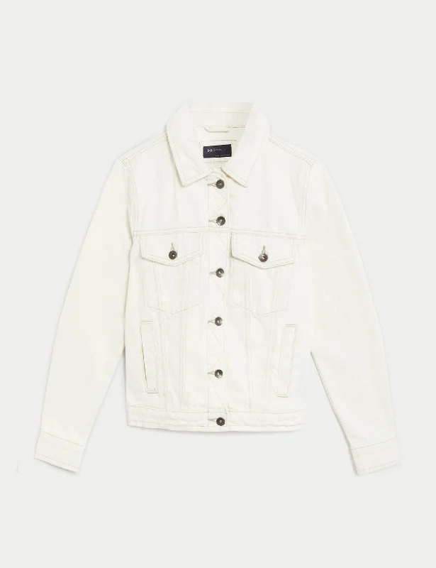 Denim washingPure Cotton Denim Jacket