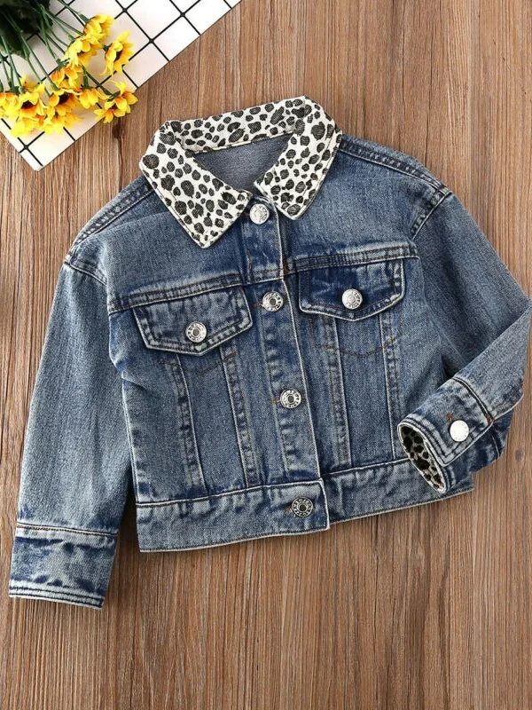 Free PeopleLeopard Lapel Denim Jacket