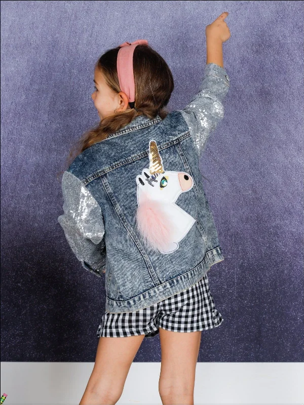 Tommy HilfigerJean Queen Unicorn Sequin Denim Jacket