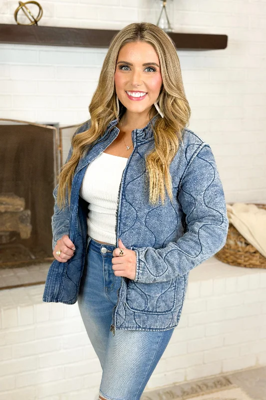 WranglerDenim Quilted Long Sleeve Jacket