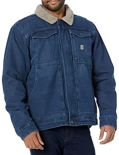 Cowboy bagCarhartt 105478 Men's Relaxed Fit Denim Sherpa-Lined Jacket