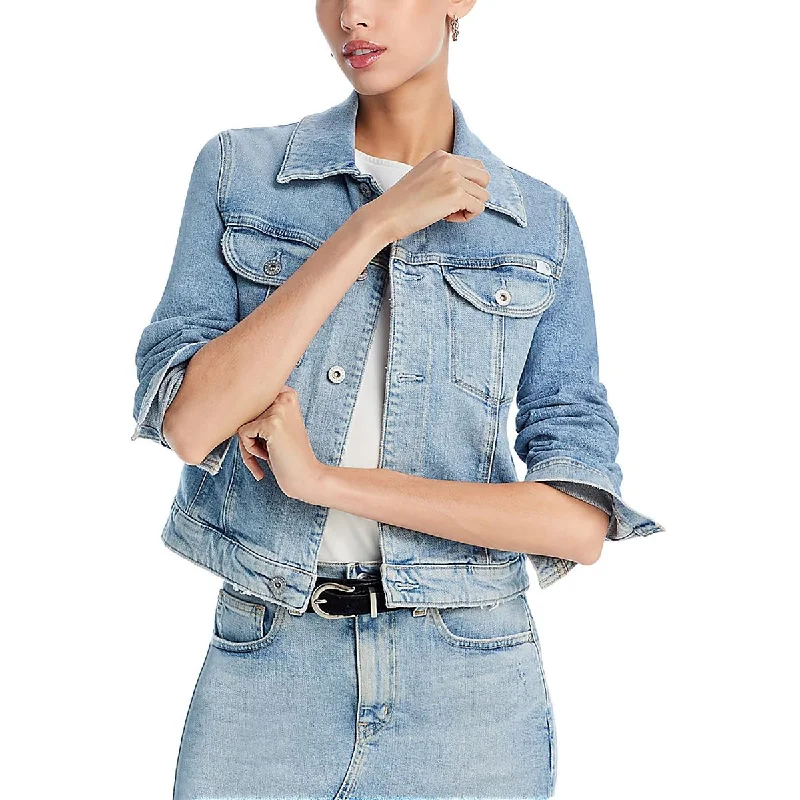 AnthropologieAG Jeans Womens Collared Long Sleeves Denim Jacket