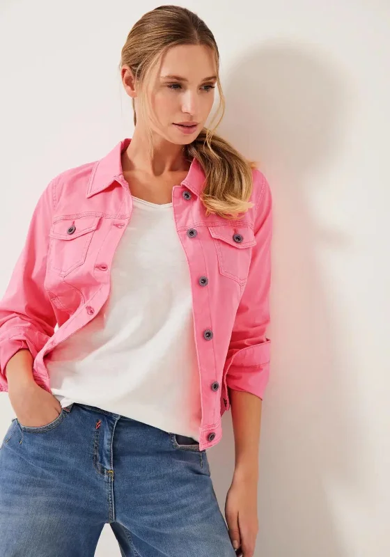 Denim with hatCecil Coloured Denim Jacket, Soft Neon Pink