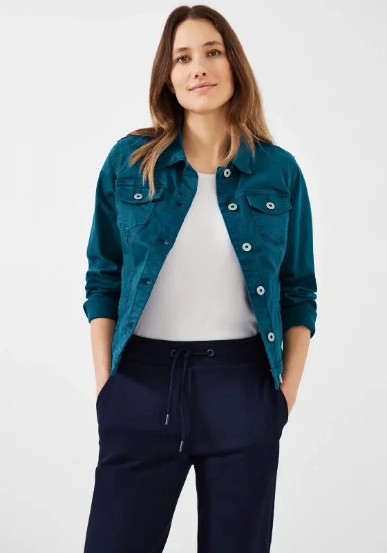 True ReligionCecil Short Denim Jacket, Teal Blue