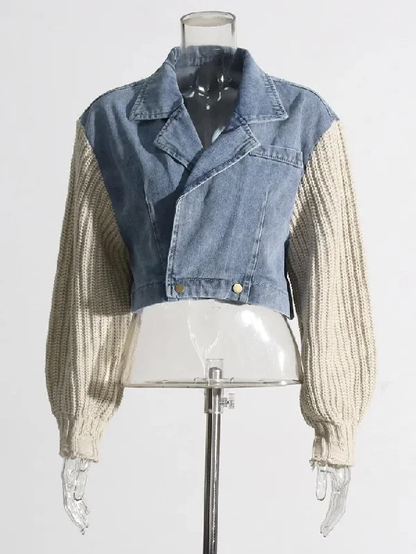 Denim bleachingKnit and Denim Jacket