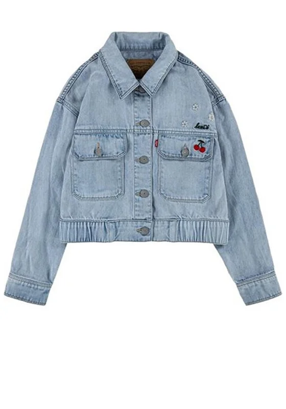 Street denimLevis Girls Cropped Embroidered Denim Jacket, Warm As Toast