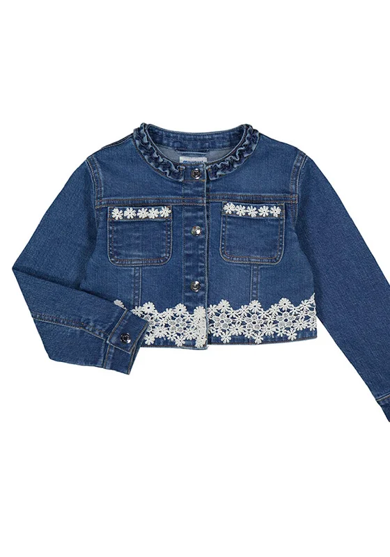 Denim sequinsMayoral Girl Fantasy Denim Jacket, Blue