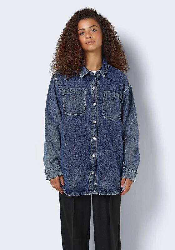 Calvin KleinNoisy May Alva Denim Shacket, Medium Blue Denim