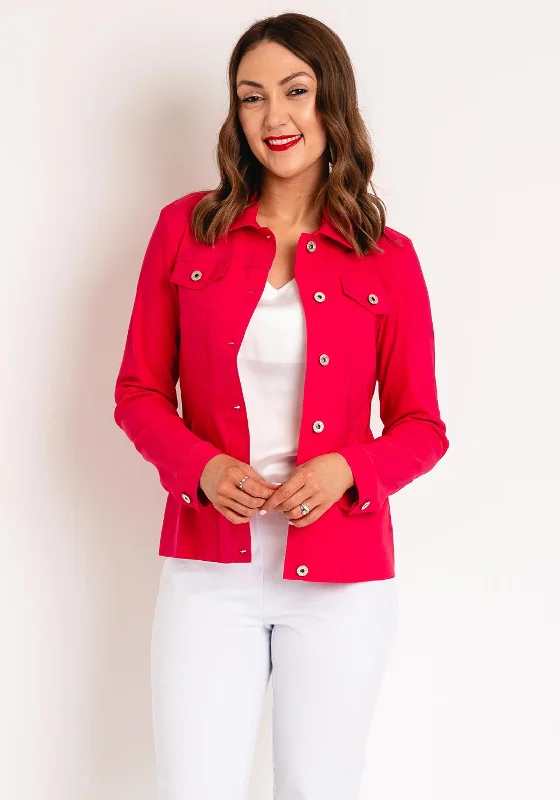 Denim tasselsRobell Happy Denim Effect Jacket, Fuchsia