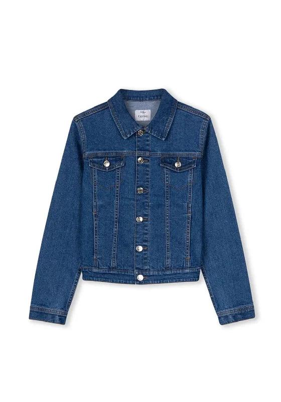 Denim vestTiffosi Girl Eleonor Long Sleeve Denim Jacket, Blue