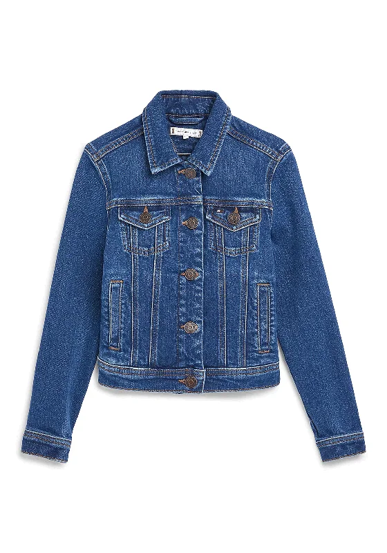 Denim suspendersTommy Hilfiger Girls Trucker Denim Jacket, Blue