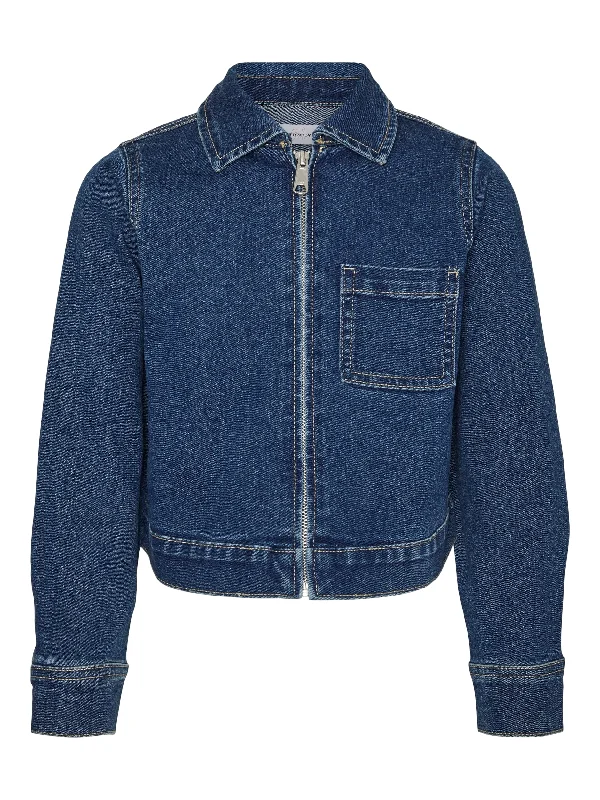 Denim tasselsVero Moda Girl aster Long Sleeve Cropped Denim Jacket, Blue