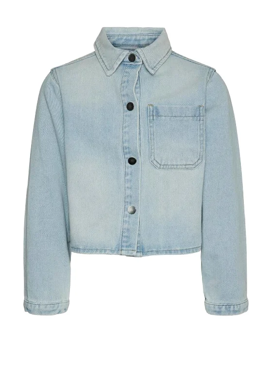 Denim bleachingVero Moda Girl May Long Sleeve Loose Denim Jacket, Blue