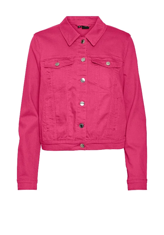 Ralph LaurenVero Moda Wild Soya Short Denim Jacket, Raspberry Sorbet