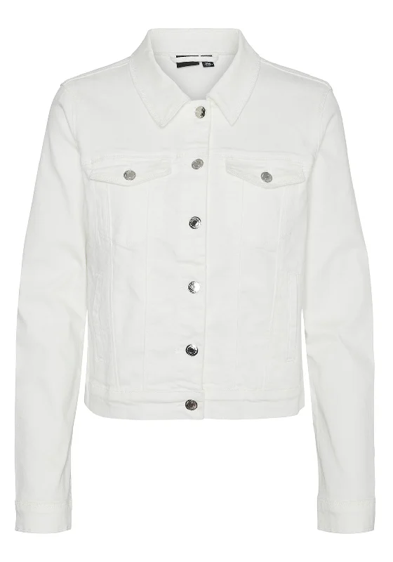 Cowboy glovesVero Moda Wild Soya Short Denim Jacket, Snow White