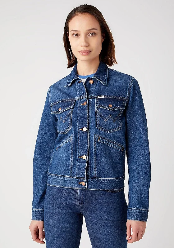 Denim with T-shirtWrangler Heritage Denim Jacket, Dark Wash