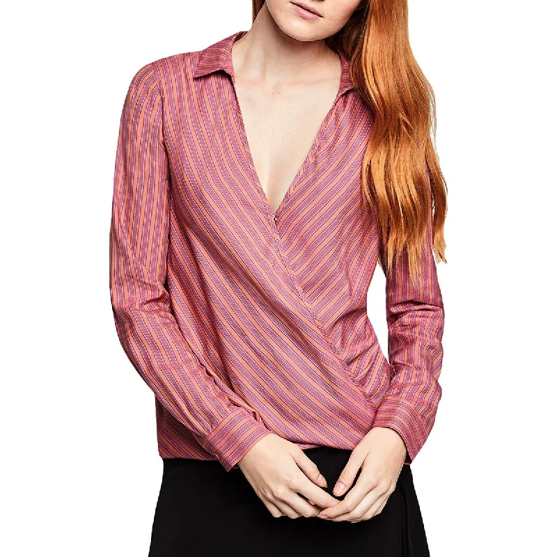 Womens Striped Long Sleeve Blouse