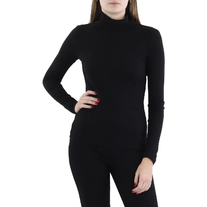 Womens Cotton Long Sleeve Turtleneck Top