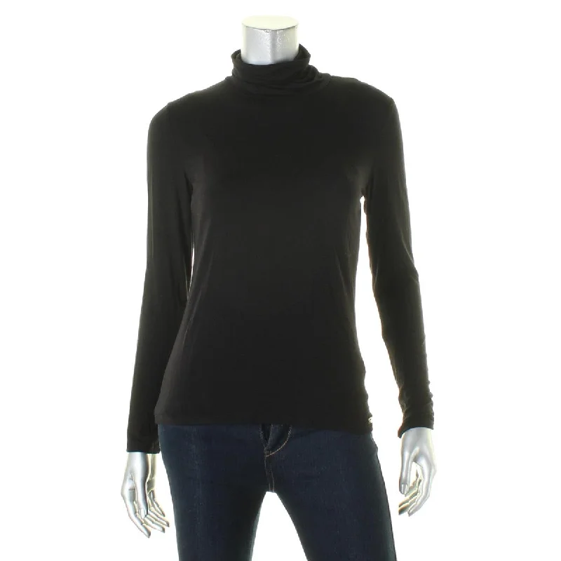 Calvin Klein Womens Long Sleeves Jersey Turtleneck Top